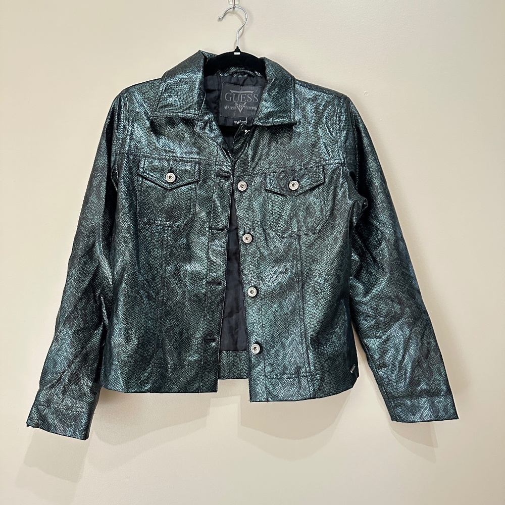 Guess Faux Snakeskin Jacket Vintage 90's Size S